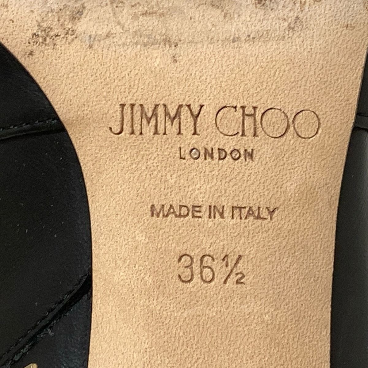 JIMMY CHOO ジミーチュウ ショートブーツ 36 1|2 レディース - 黒 JC アンクルブーツ レザー KIN-KAAI_COM