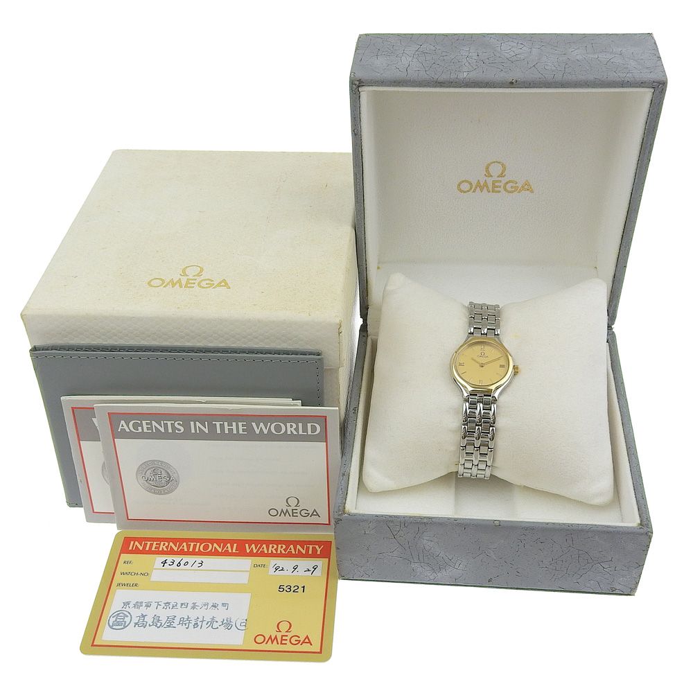 本物保証】 箱・保付 超美品 オメガ OMEGA デビル 4360 13 ゴールド  