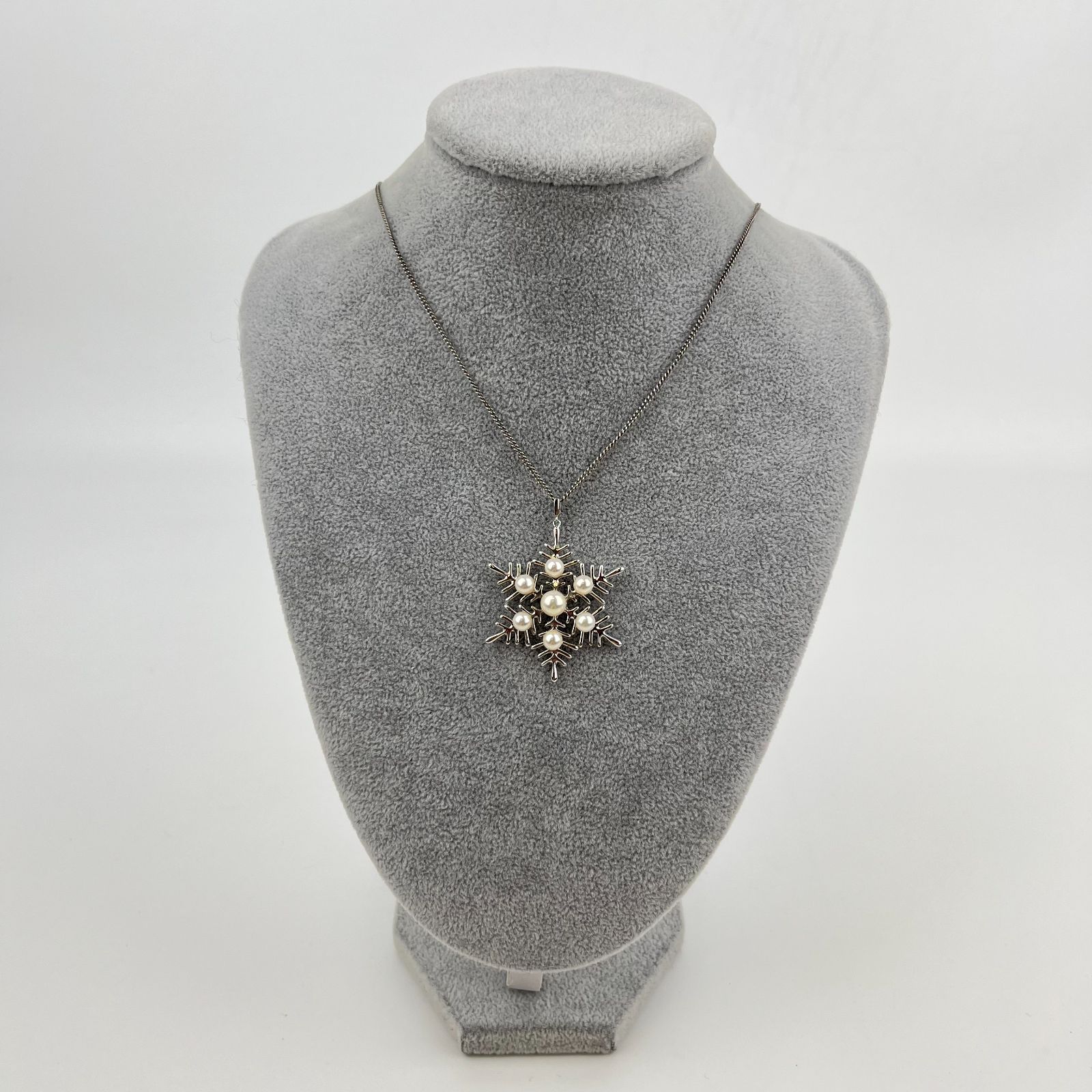 MIKIMOTO 雪の結晶 ネックレス(ペンダント) MIKIMOTO ミキモト 雪の結晶モチーフ アコヤパール 真珠