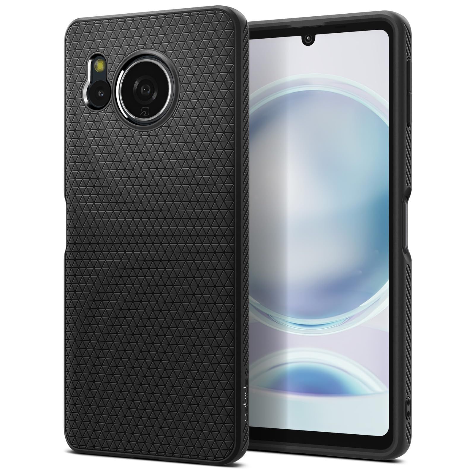 Spigen Aquos Sense 8 ケース 耐衝撃 TPU ソフトケース 米軍MIL規格取得 カメラ保護 傷防止 衝撃吸収 Qi充電 ワイヤレス充電 リキッド・エアー ACS07147 (マット・ブラック)