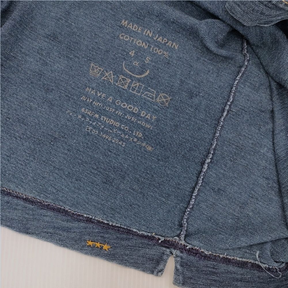 45R/45rpm インディゴ 日本製 サイズ3 コットン 長袖Tシャツ