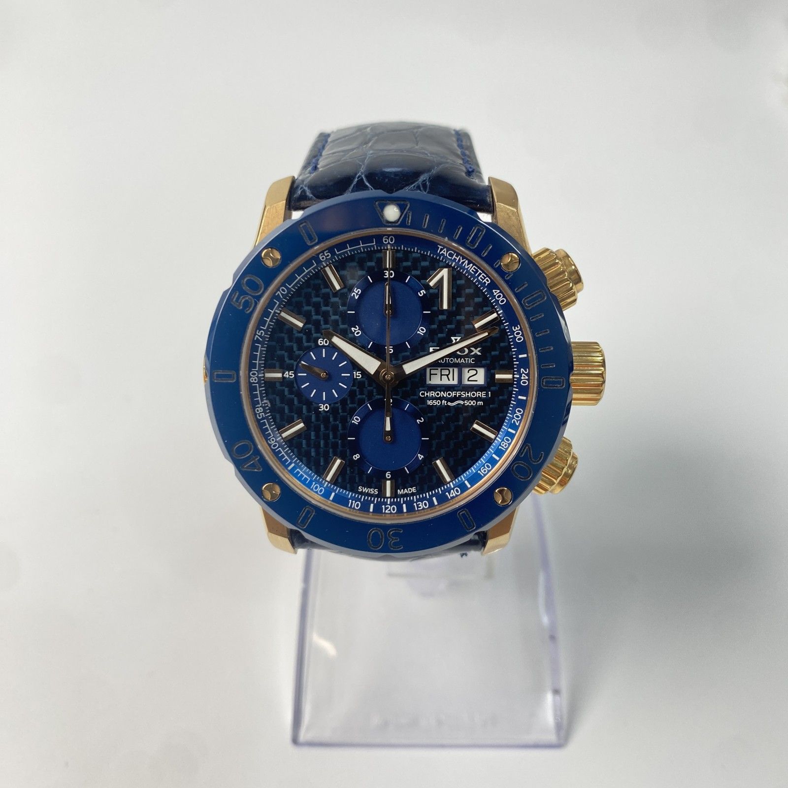 定価49.5万円 EDOX クロノオフショア1 GP クロコ レザー オートマ 定価49.5万円 エドックス EDOX メンズ クロノオフショア1 GP