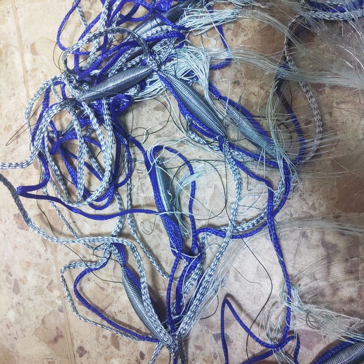 刺し網　三枚網中古品５反セット 中古】漁網 刺し網 完成品 刺網 1反 約5寸 長さ50m（仕立て前160m