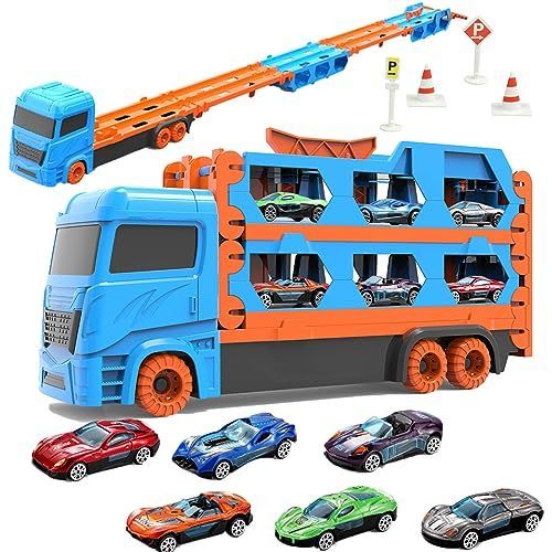 KeyAngel 車おもちゃ 建設車両セット カタパルト式大きいサイズの車 男の