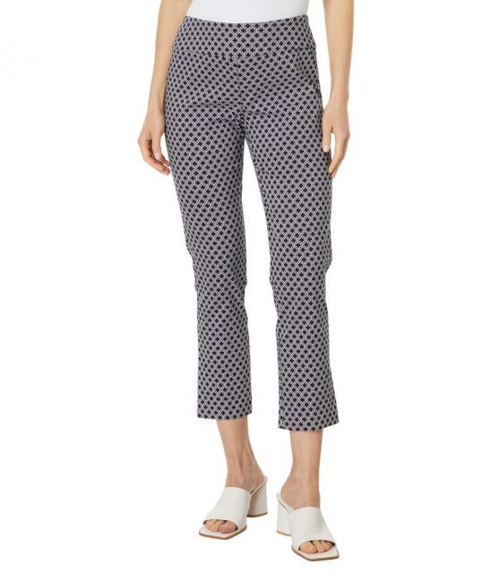 【送料無料】 エリオットローレン レディース カジュアルパンツ ボトムス Lattice - Pull-On Crop w/ Side Vent Detail Black/White