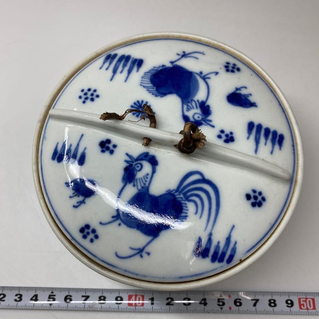 中国古玩 青花蓋物 幅11.8㎝ 東Y6-1205②タトチ 中国古玩 青花蓋物 幅