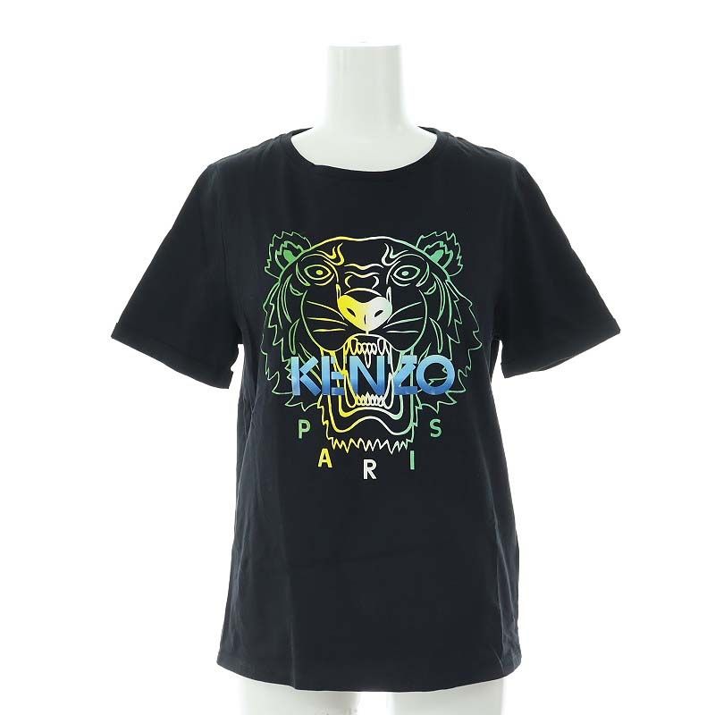 ケンゾー KENZO タイガープリントTシャツ カットソー 半袖 S 黒