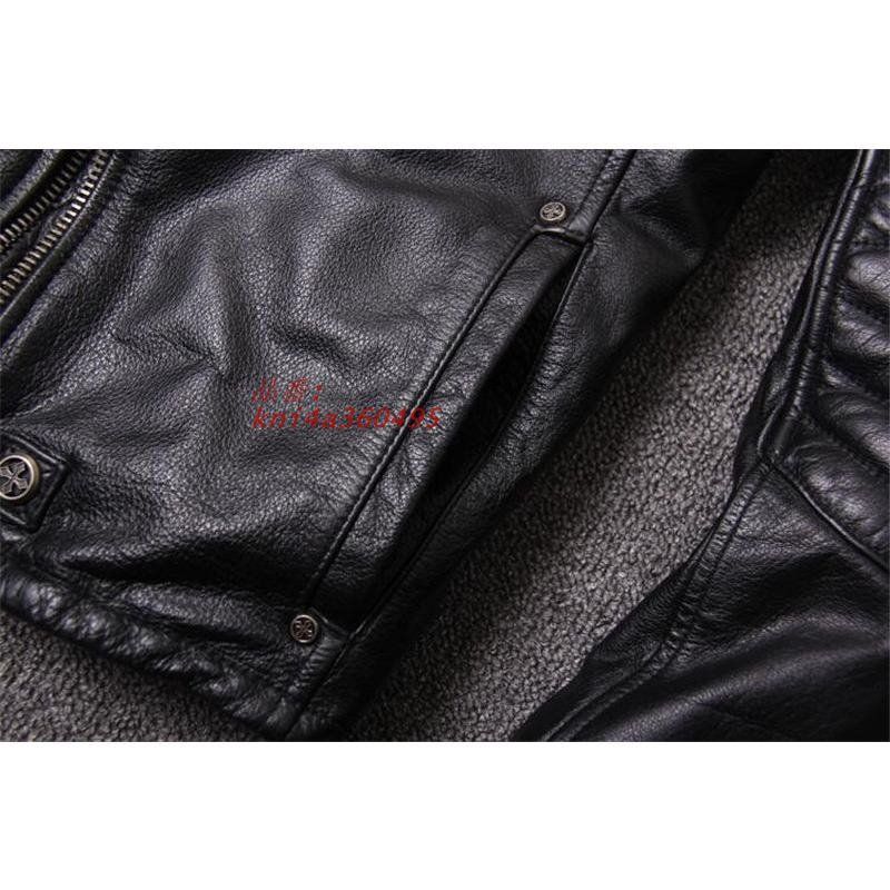 ライダース ジャケット 牛革 メンズ スジャケット バイカージャケット ショットコート 秋冬 立て襟 ピーコート 皮ジャケット ブルゾン B系 kni4a360495 KANDAIZUMI_COM