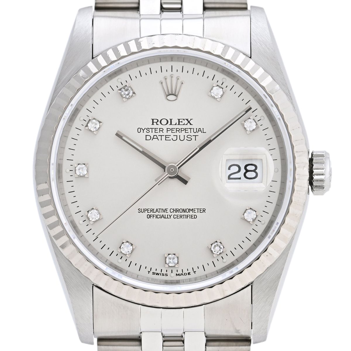 ロレックス ROLEX デイトジャスト 10Pダイヤ 16234G 腕時計 SS WG