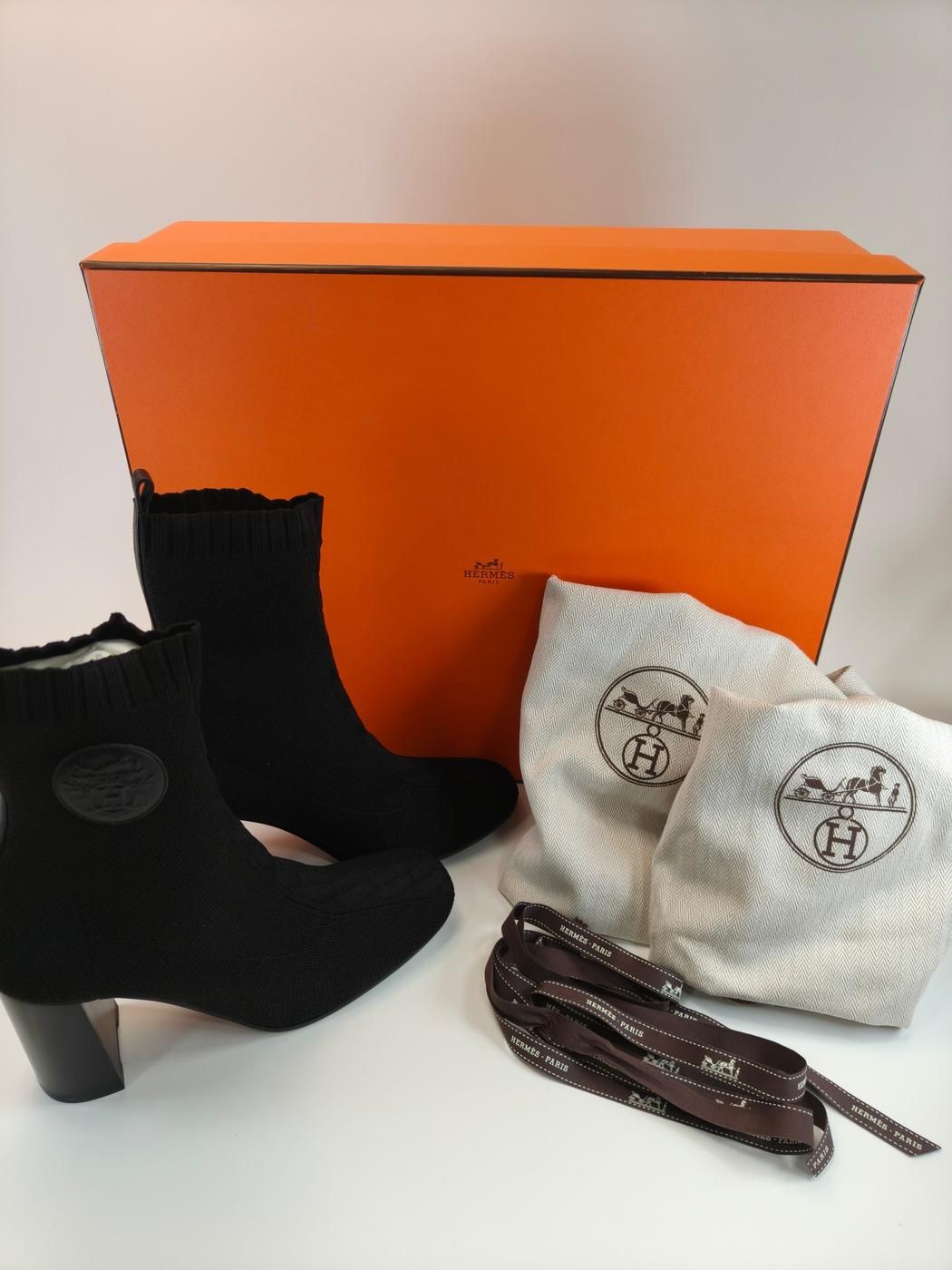 HERMES エルメス ショートブーツ ジェナ 90 サイドゴア サイズ37 24 cm 管理番号 10377