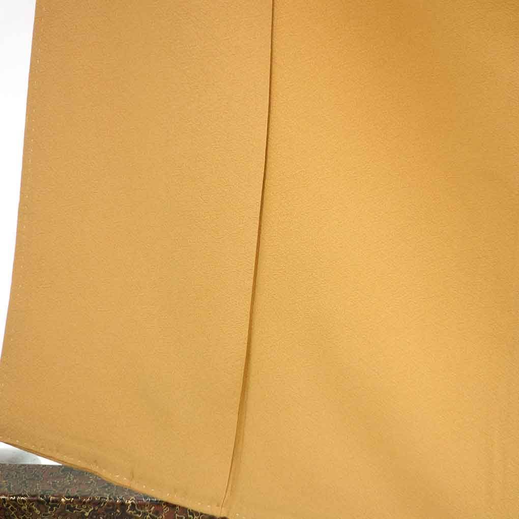 色無地 身丈161cm 裄66cm 前幅25cm 後幅30cm 袖丈44cm 袖幅34cm レディース 袷 無地 裄長 裄M-Lサイズ 秋冬春用 正絹 シルク ブラウン リメイク リユース リサイクル 呉服のきくや