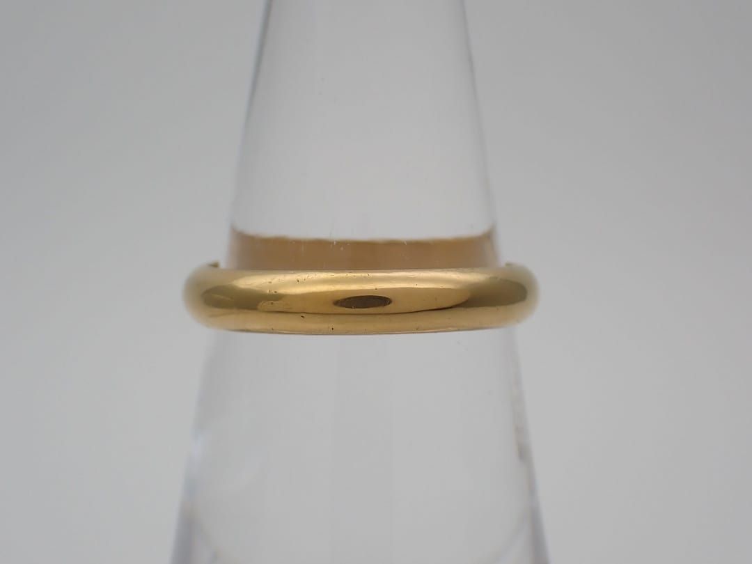 純金 K24 イエローゴールド 甲丸リング 10号 3.37g 中古B+ 【送料無料  