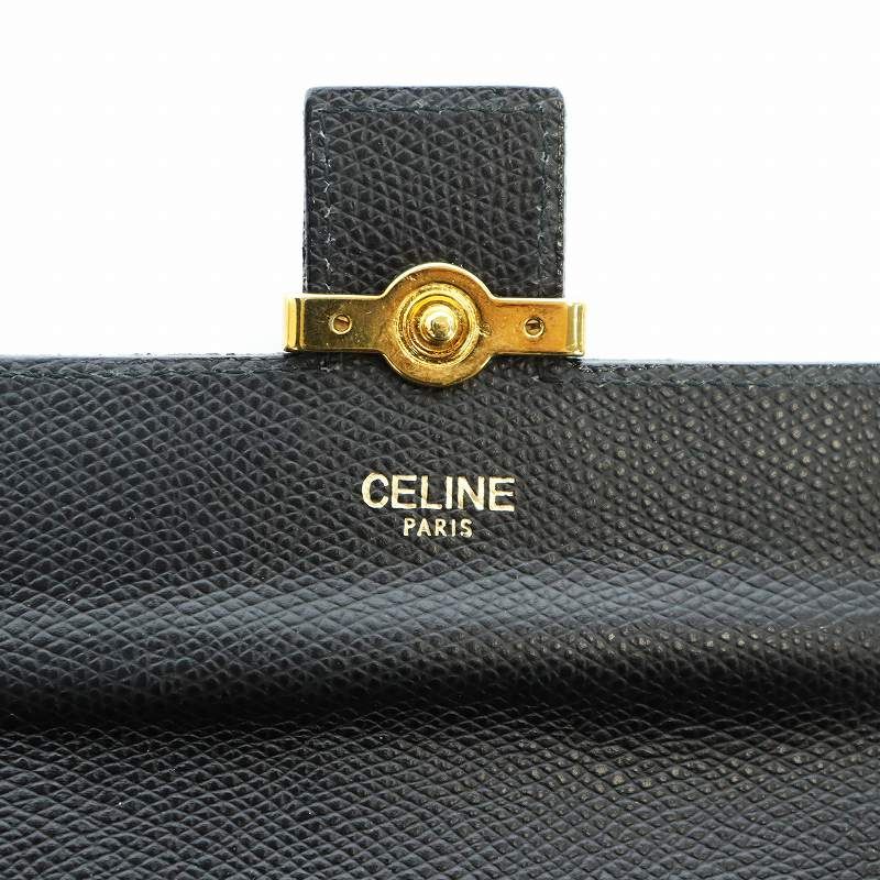 【CELINE】ロングウォレット ブラック ゴールド金具 セリーヌ CELINE ヴィンテージ 長財布 ロングウォレット レザー