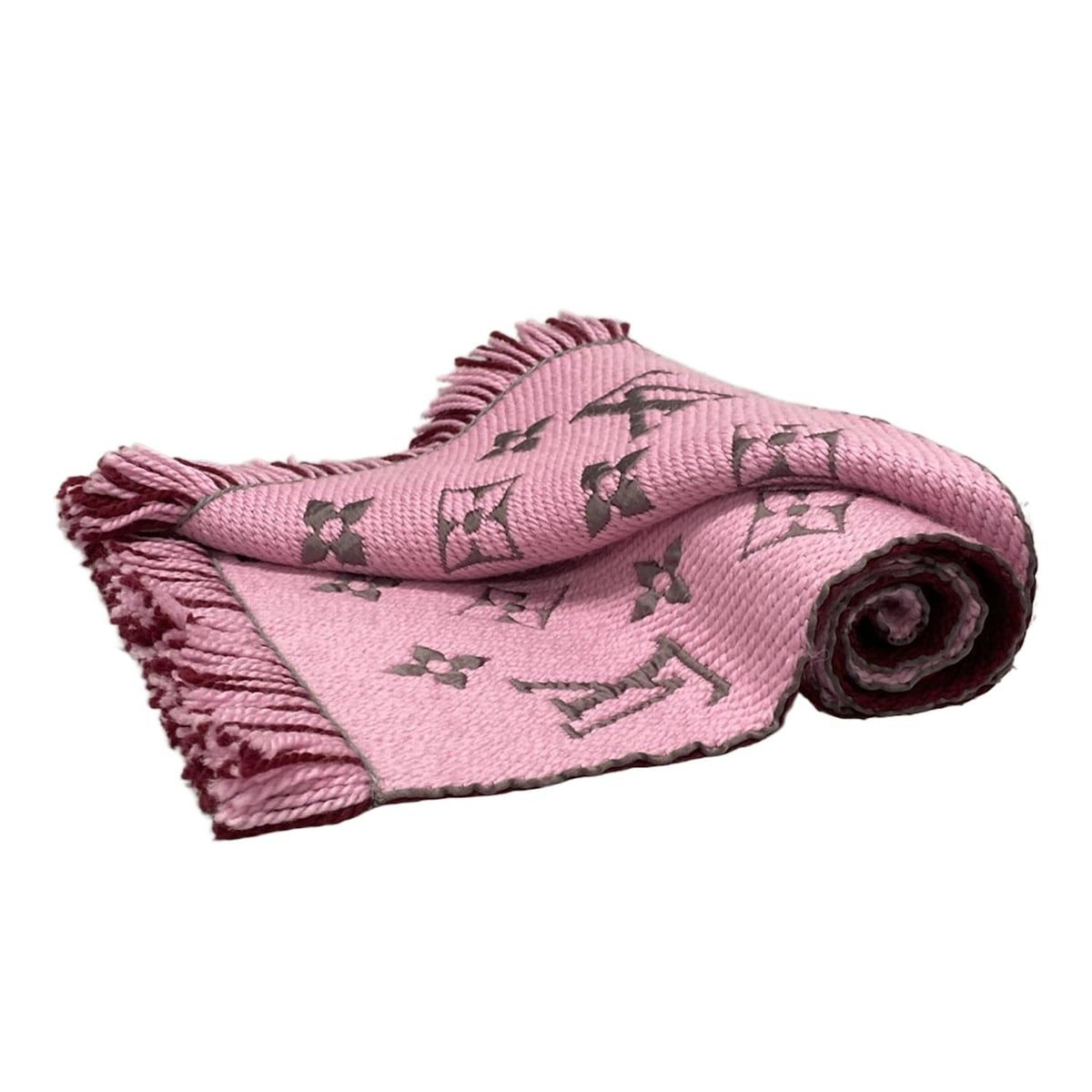 LOUIS VUITTON マフラー ロゴマニア デュオ ピンクM73887 ルイ