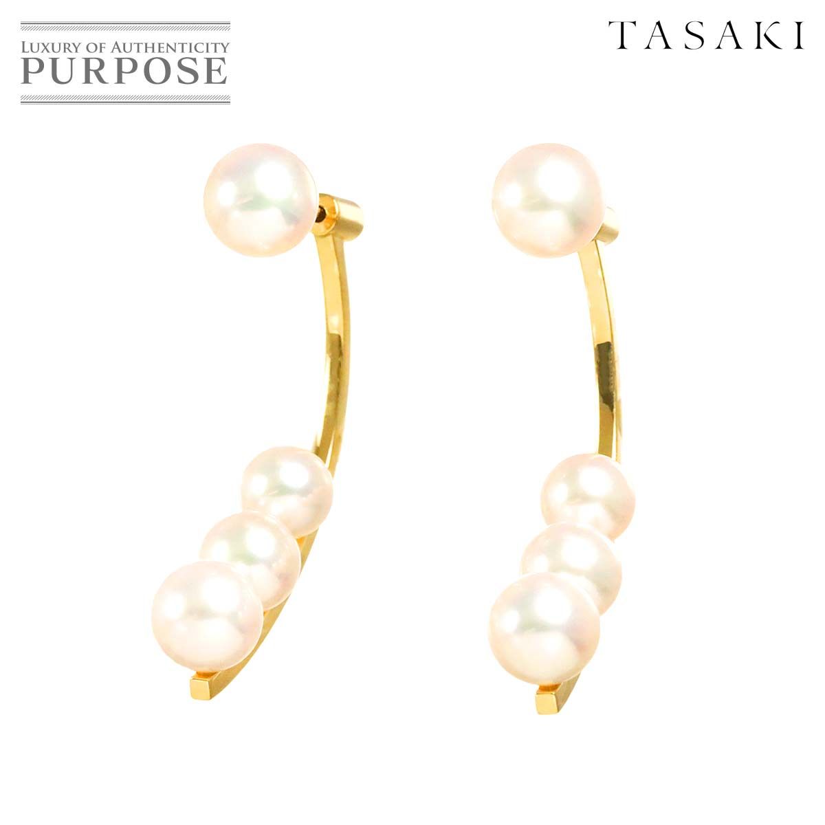 美品】タサキ/TASAKI 真珠 パール ピアス K18 YG タサキ ピアス K18YG 