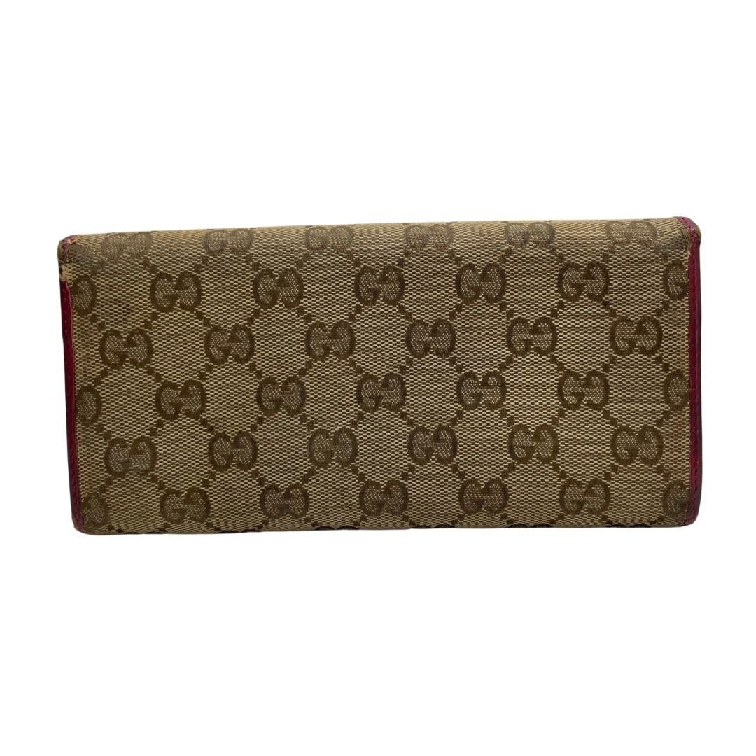 2285 GUCCI グッチ 長財布 キャンバス ハートロゴ GG レッド