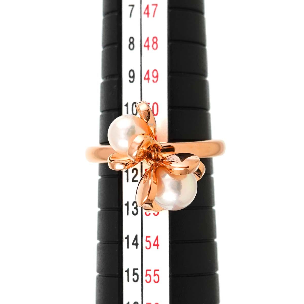 ミキモト MIKIMOTO アコヤ真珠 6.3-5.4mm 11号 リング K18 PG ピンク  