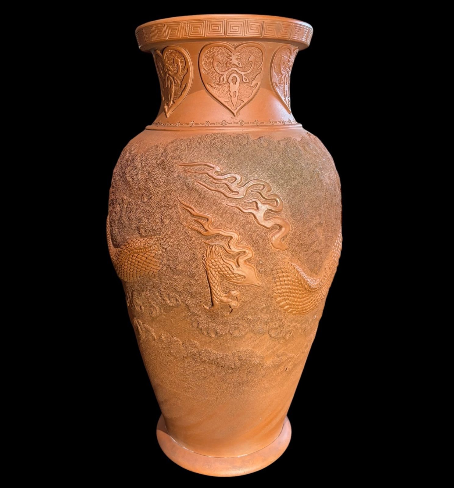 常滑焼 萬古焼 壺 龍 朱泥 フラワーベース 花瓶 花入れ 丸壺 花器 陶器 