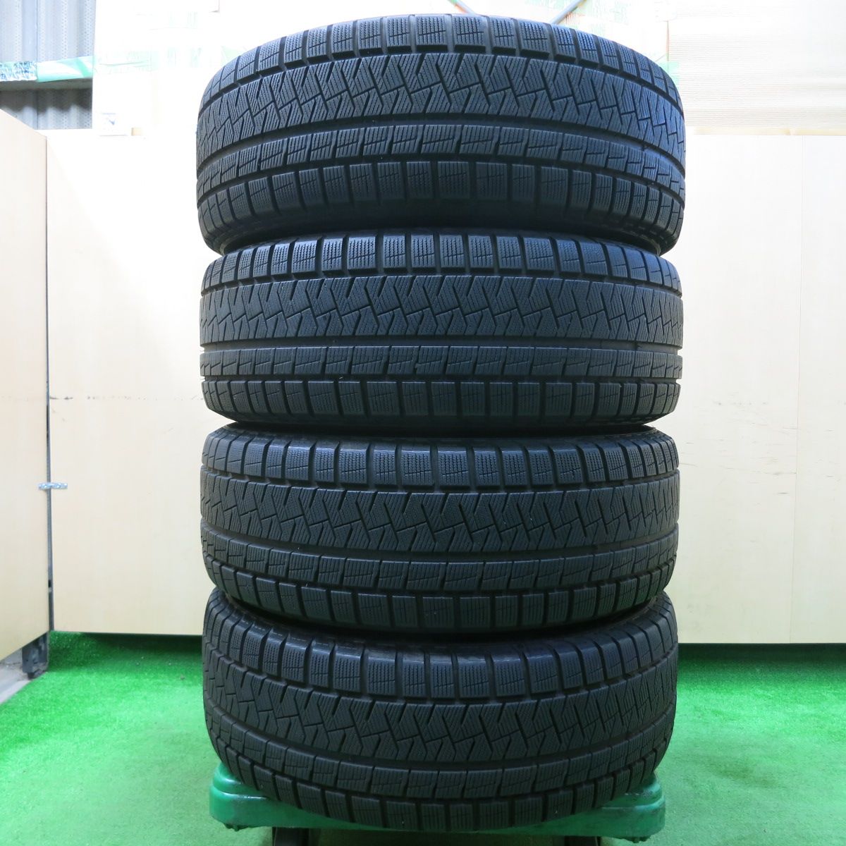 *送料無料*バリ溝！キレイ！9分★スタッドレス 215/60R17 ピレリ アイスアシンメトリコ プラス X CROSS SPEED PREMIUM クロススピード PCD114.3/5H★4010403イス