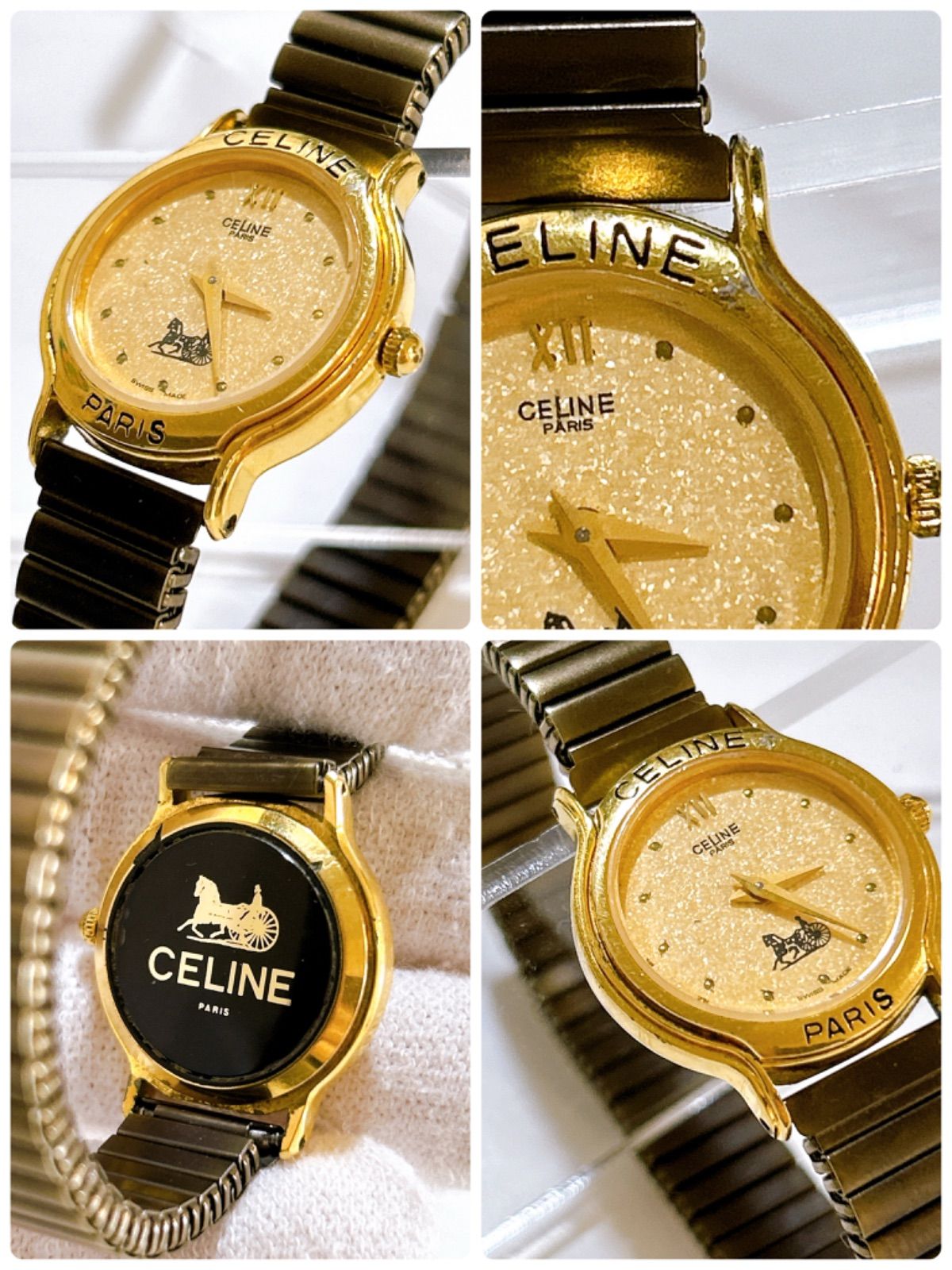 CELINE セリーヌ 腕時計 レディース 動作未確認品 ゴールド 馬車