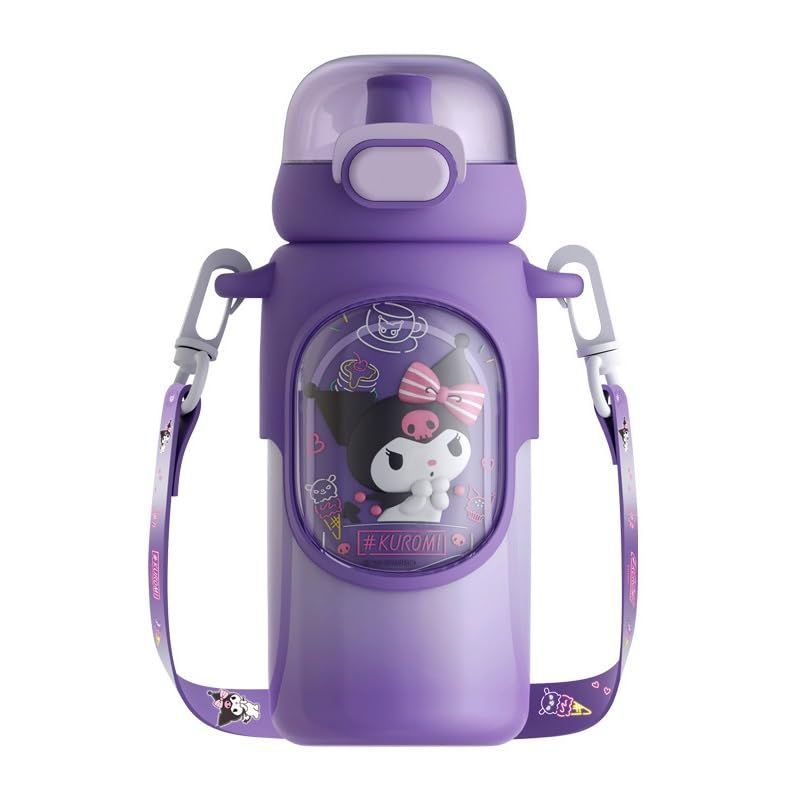 Size 100 ml_Color クロミ クロミ シナモロール マイメロディ ポチャッコ 水筒 大容量 直飲み 真空断熱 魔法瓶 保温 保冷 ステンレスボトル 広口 洗いやすい 子供 ステンレス マグ ボトル ワンタッチ オープン タイプ 漏れない 軽量 コ