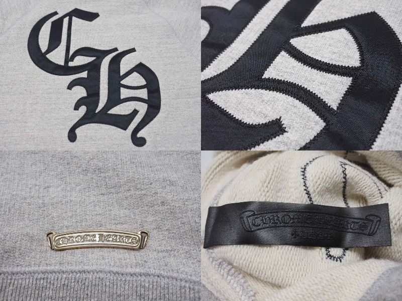 希少♪CH◆ 背面CHロゴ セメタリークロスパッチグレーフーディー CHROME HEARTS クロムハーツ（原本無） 国内正規品 GRP Y NOT