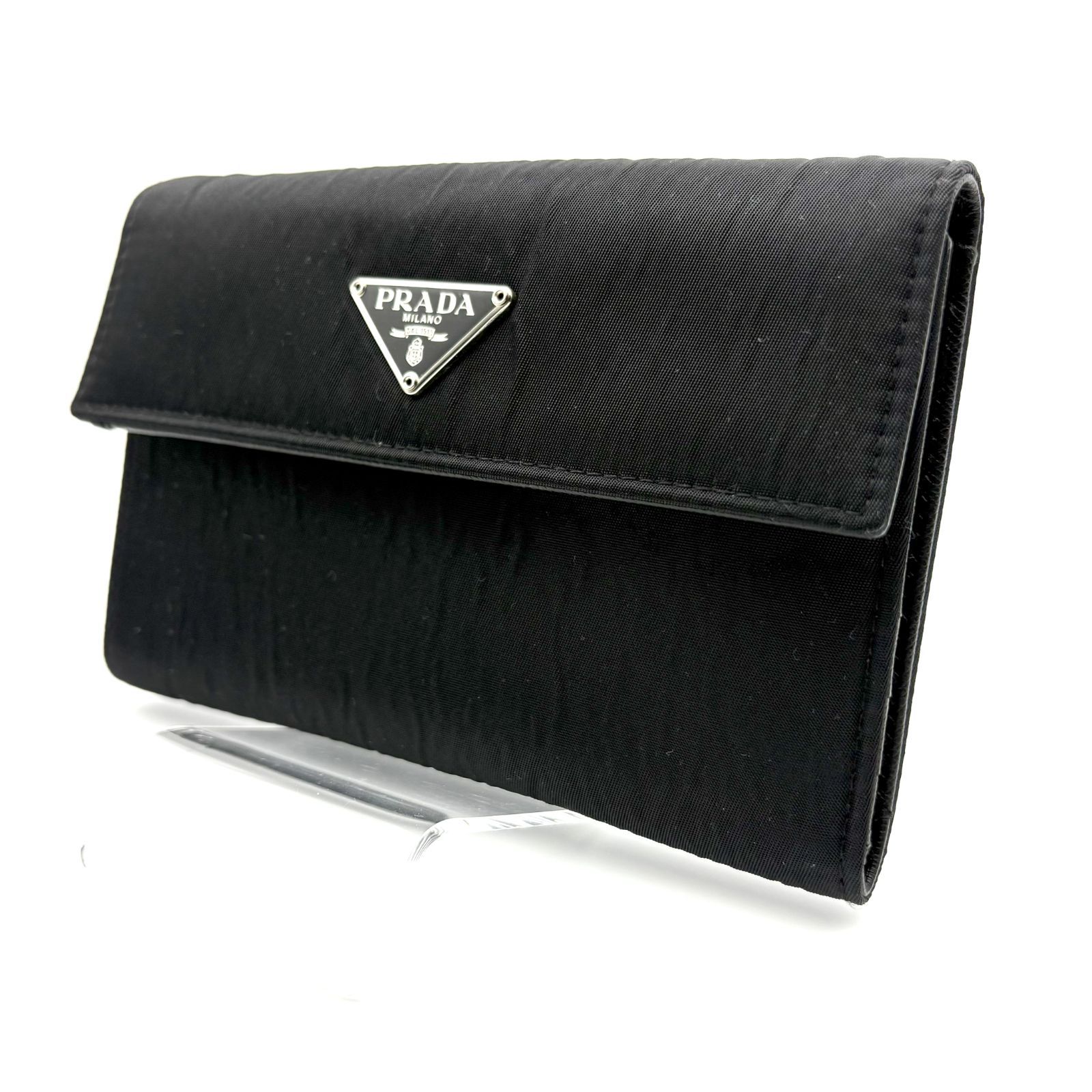 プラダ財布 箱付／ジャンク品 】PRADA プラダ ナイロン 三角プレート
