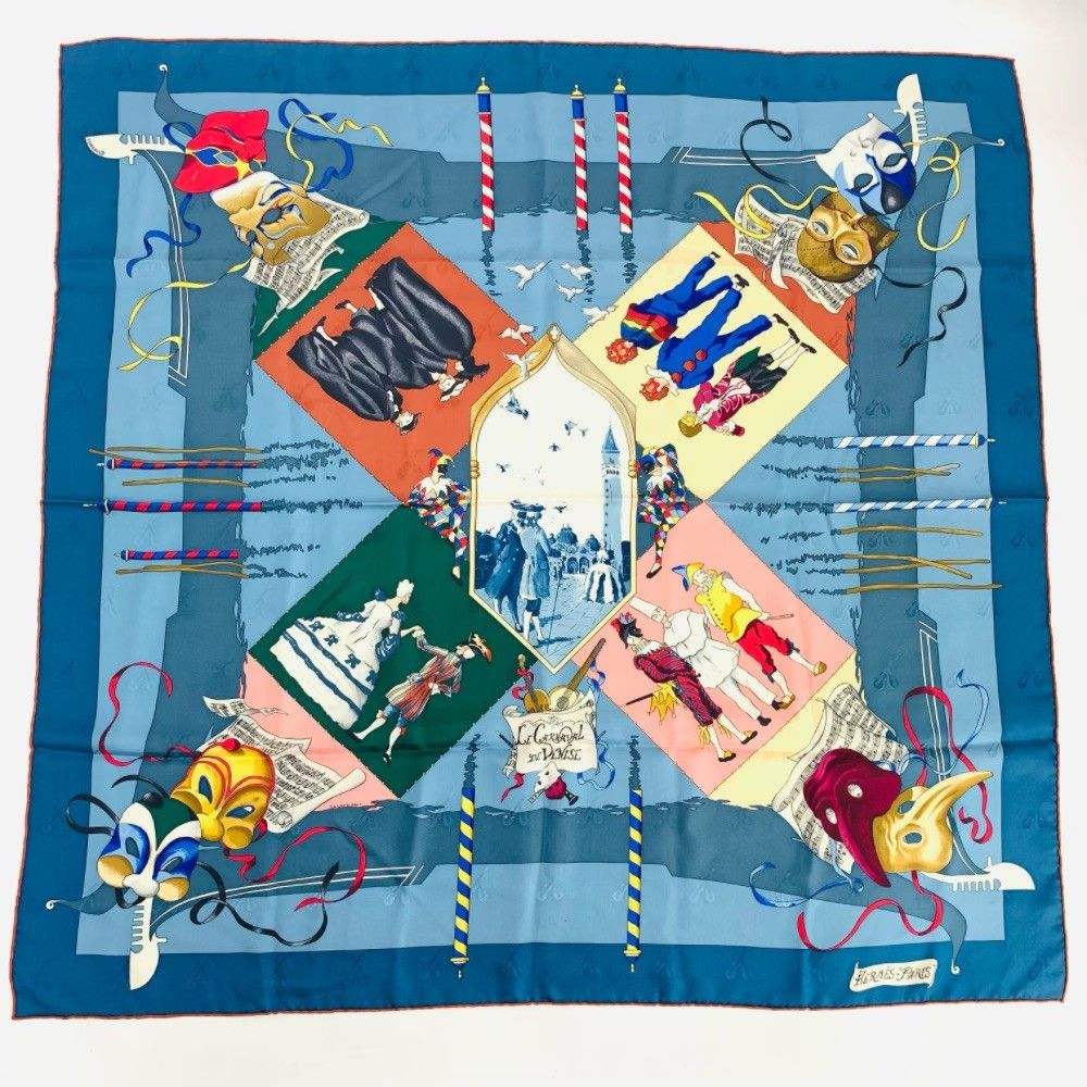 美品 HERMES エルメス カレ90 CARNAVAL DE VENISE ベニスの