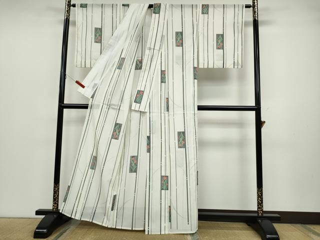 平和屋着物＊夏物　小紋　絽　草花文　洗える着物　AABE4347jd 平和屋着物＊夏物 小紋 絽 短冊花文 洗える着物 CAAS5194ut - メルカリ