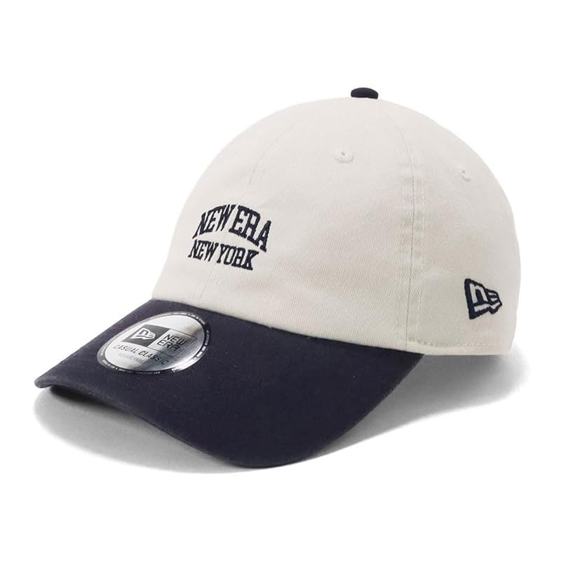 【特価商品】ニューエラ(new era) ニューエラキャップ カジュアルクラシック ２トーン ONSPOTZ別注 アイボリー・ネイビー FREE WASHED COTTON STRAP LOGO MINI COLLEGE