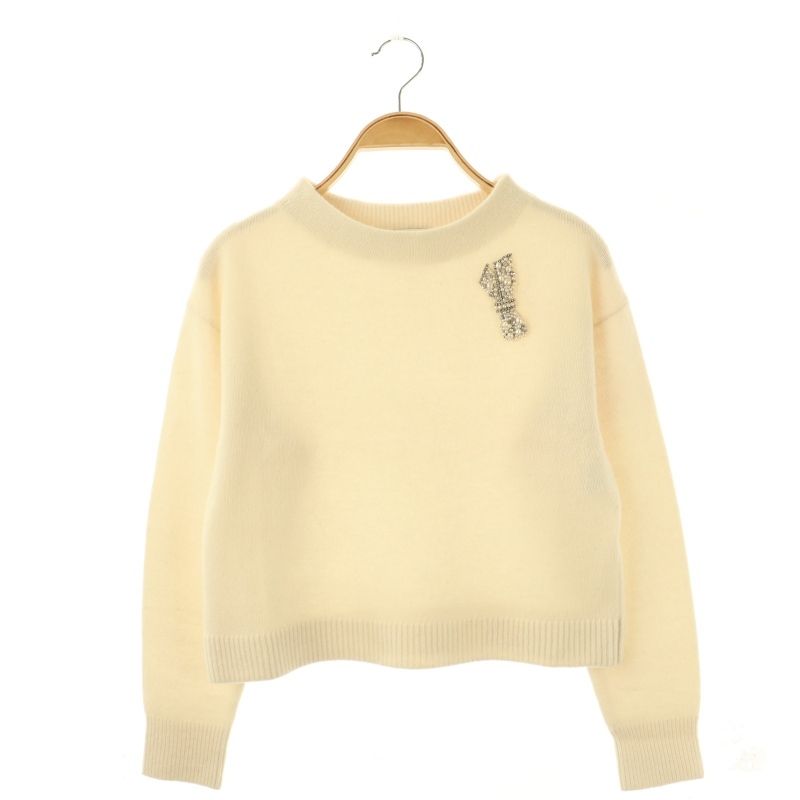 美品 21AW ANAYI アナイ ウールカシミヤレースケーブル プルオーバー Vネック ニット セーター 36 アイボリー レディース 古着 中古 ANAYI - 美品 21AW ANAYI アナイ ウールカシミヤレースケーブル