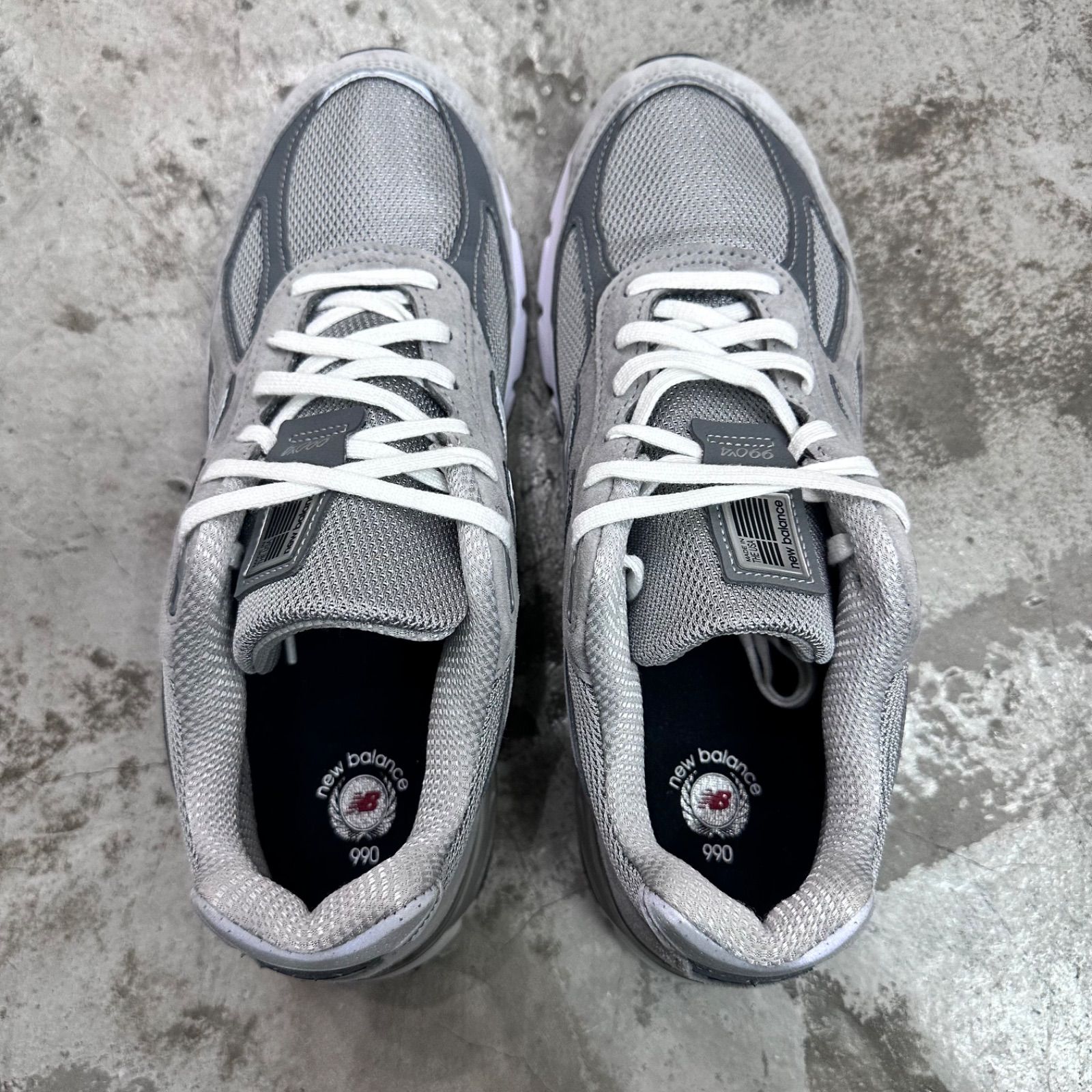 New Balance 990v4 Grey Silver スエード スニーカー U990GR4 