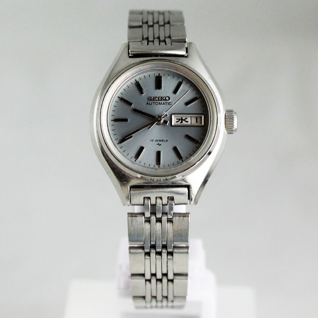 T 59 SEIKO オートマチック 17石 2206-0060 自動巻き ミニケース シルバー ライトブルー文字盤 レディース 腕時計 ヴィンテージ クラシカル 上品デザイン 銀座サコム堂