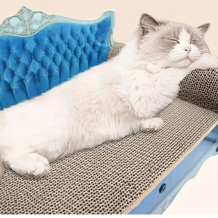 猫用爪とぎ ソファ デザイン 段ボール製 ブルー お洒落 モダン シンプル 爪研ぎ ペット 猫 ねこ キャット かわいい お洒落 エレガント 7zqc819