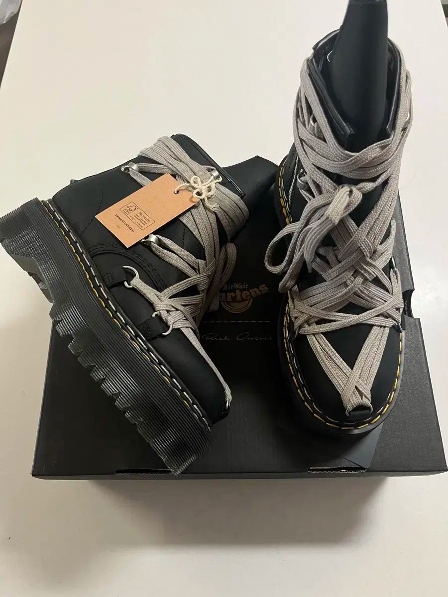 DR. MARTENS ドクターマーチン リックオウエンス 1460 クアッド ソール MEGA レース ブーツ ブラック