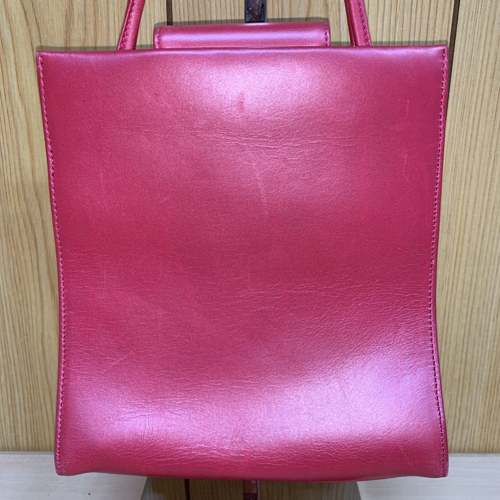 85 COACH コーチ レザー ミニハンドバッグ シャイニーピンク K0K-8152 