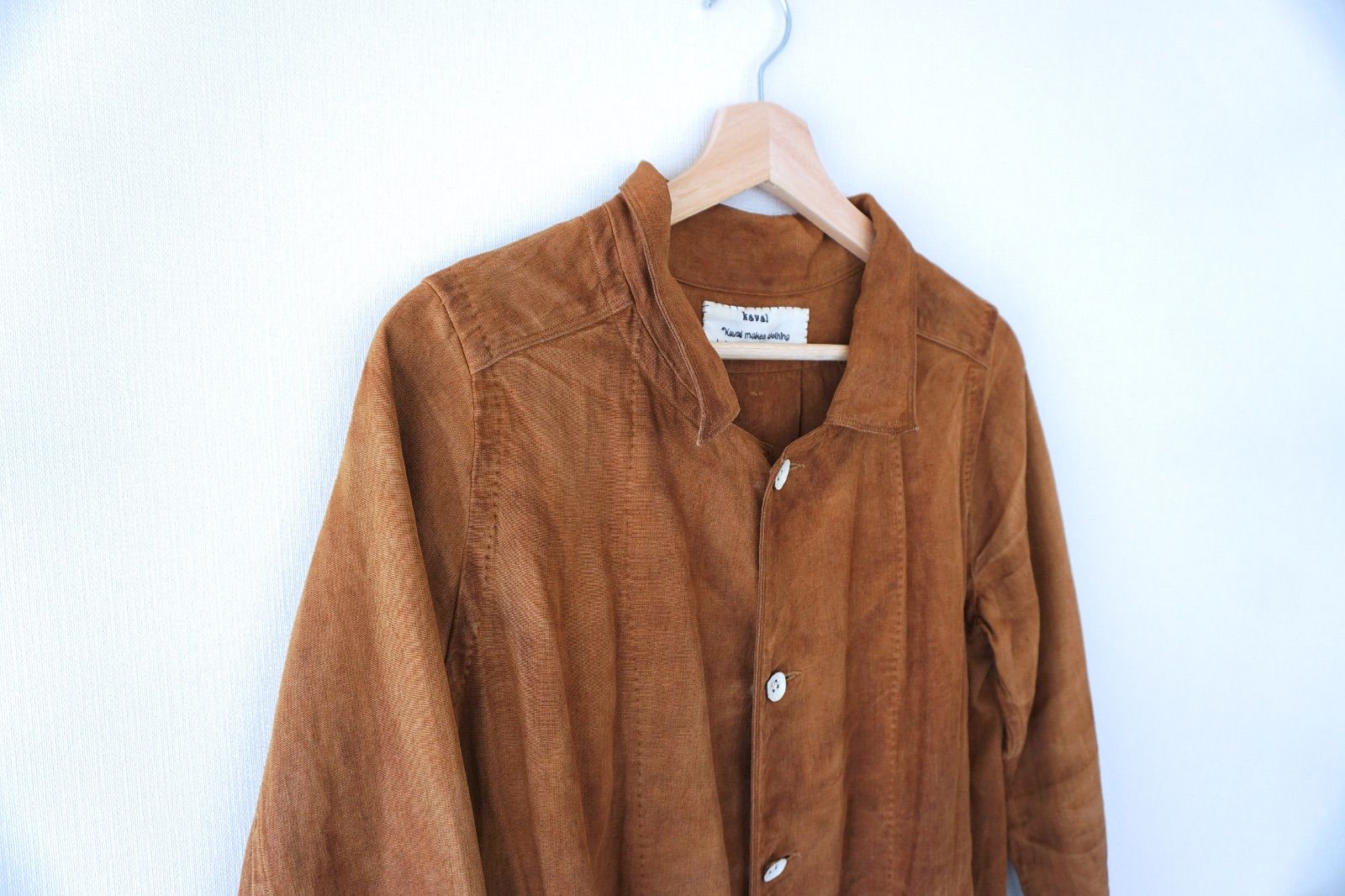 kaval カヴァル LINEN SHOP COAT リネンショップコート kakishibu dyed