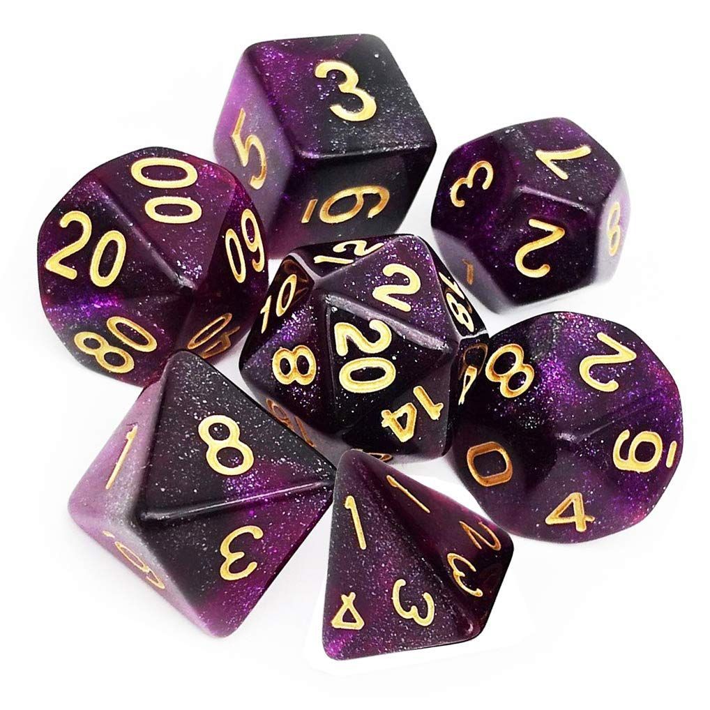 Dés Polyédriques Yourandoll – 7 Pièces (D20, D12, D10, D8, D6, D4) – 16 Mm, Acrylique Bleu Transparent – Pour DND, RPG, MTG