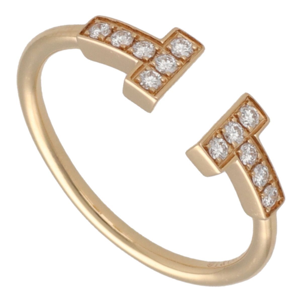 ティファニー Tダイヤモンド ワイヤー リングローズゴールド11号