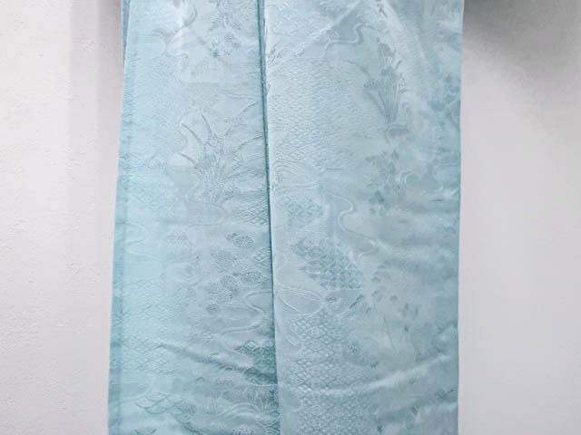 一輝堂】リサイクル着物 色無地 一つ紋 単衣 正絹 身丈約162.5cm