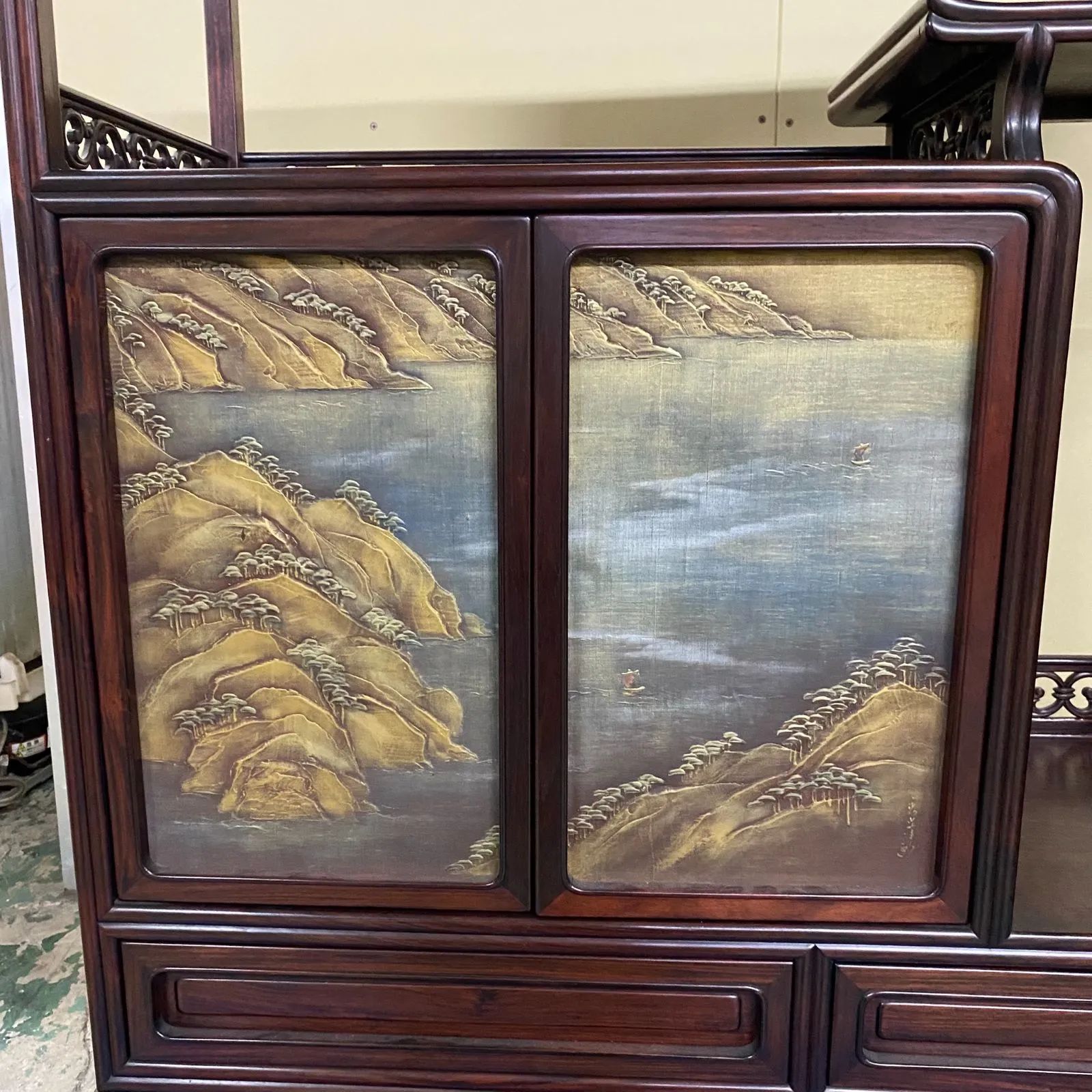 飾り棚 和製アンティーク 茶棚 茶箪笥 引取り