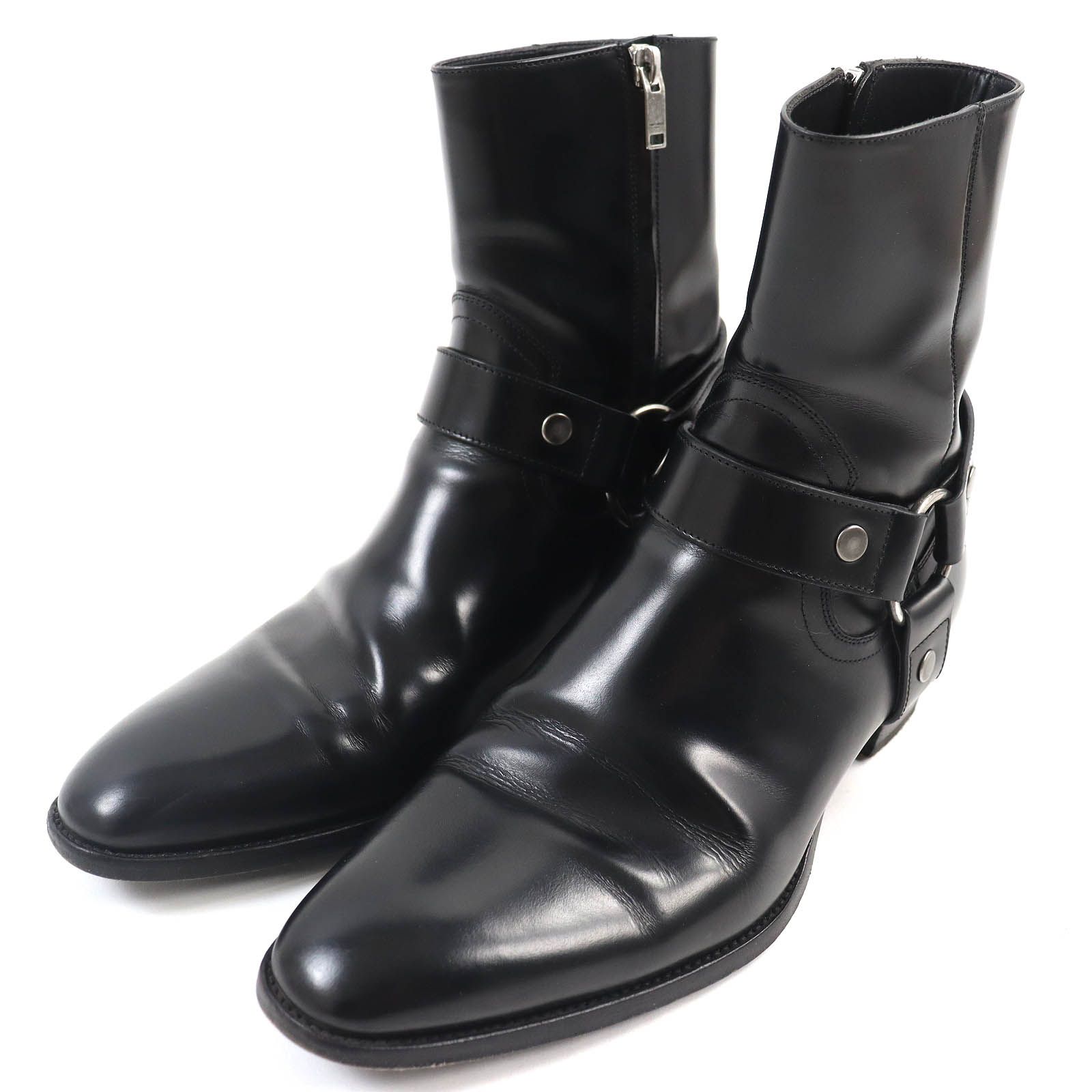 SAINT LAURENT PARIS ワイアットハーネスリングブーツ 41 美品】SAINT