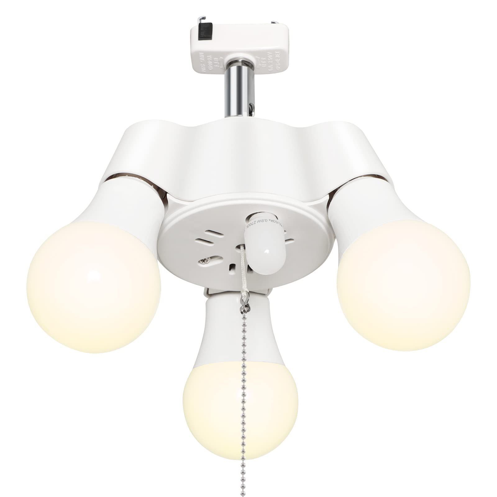 Tengyuan ペンダントライト 3灯 E26 LED電球付き 引掛けシーリング用 天井照明 ソケット 【E26 LED電球 60W形 電球色*3+E12 常夜灯 電球色*1】
