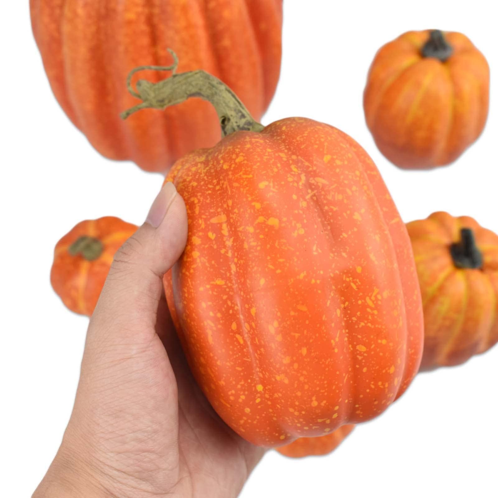 Haodeliy ハロウィン飾り 7PCS かぼちゃ 小から大まで四つサイズ組み合わせる偽かぼちゃ シミュレーションパンプキン 置物 オーナメント ハロウィンに飾り付け