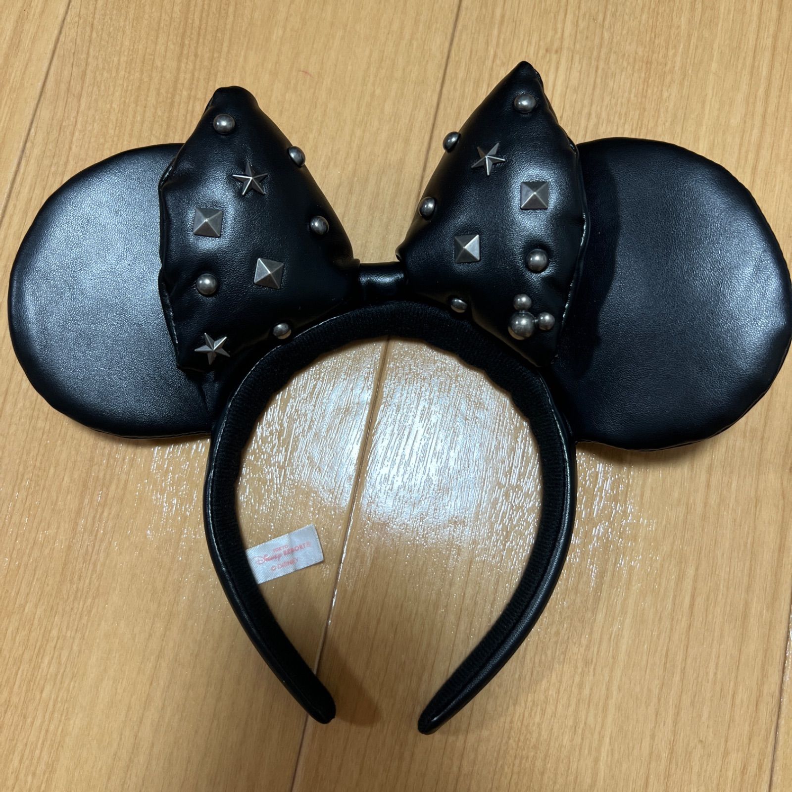 ディズニー ミニー カチューシャ レザー 黒 - 小物