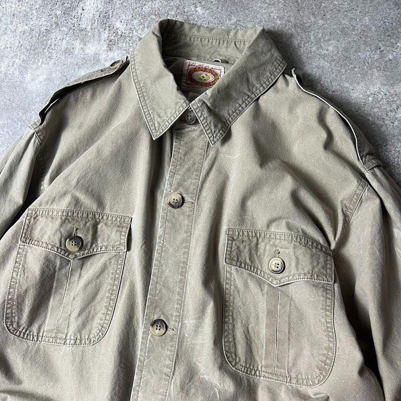 80s 旧タグ BANANA REPUBLIC コットン サファリ ジャケット XL / 80 