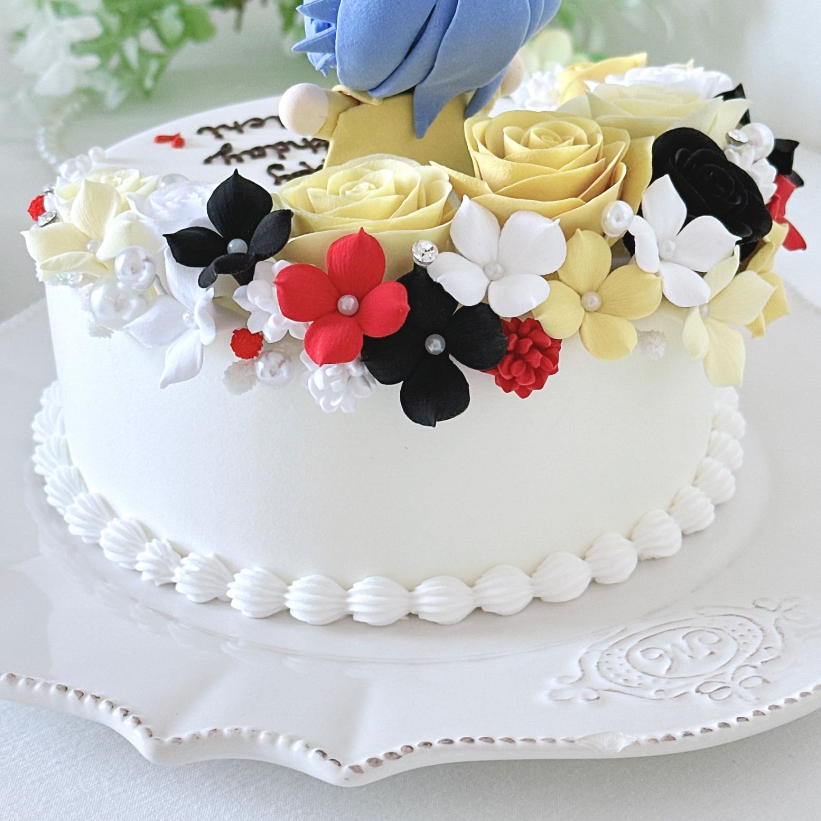 No.196 ほ***様専用 クレイケーキ 🎂♡ オーダークレイフラワーケーキ - メルカリ