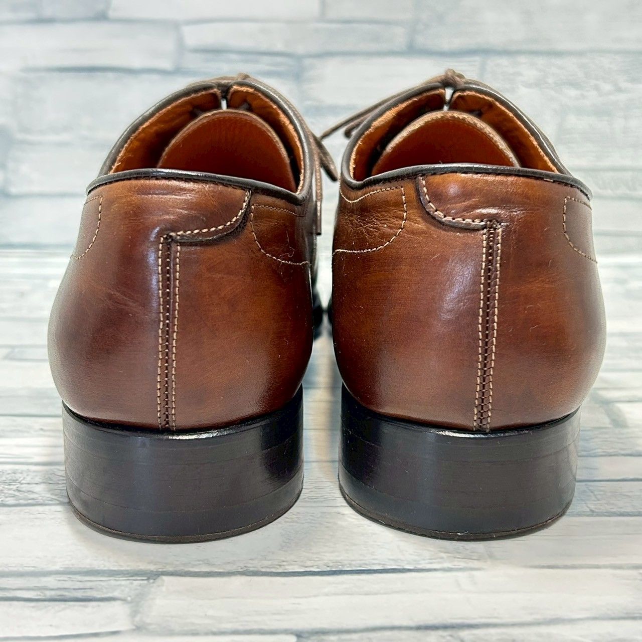 LOBB’S ドレスシューズ ストレートチップ ブラウン レザー 38 24㎝