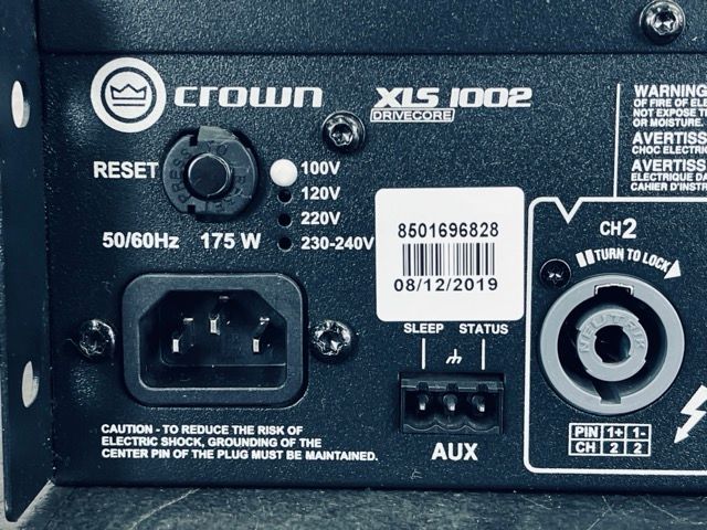 パワーアンプ 【】動作保証 crown クラウン XLS1002 ステレオ