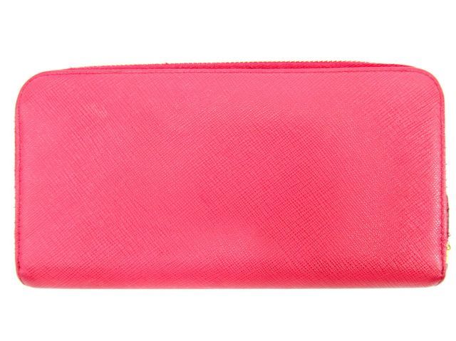 プラダ 長財布 ラウンドファスナー ピンク レザー PRADA 長
